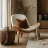 Buy Designer armchair - Scandinavian armchair - Faux leather upholstery - Luna Ivory 16774 - prices