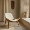 Buy Designer armchair - Scandinavian armchair - Faux leather upholstery - Luna Ivory 16774 in the United Kingdom