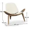 Buy Designer armchair - Scandinavian armchair - Faux leather upholstery - Luna Ivory 16774 home delivery