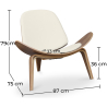 Buy Designer armchair - Scandinavian armchair - Faux leather upholstery - Luna Ivory 16774 - in the UK
