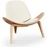 Buy Designer armchair - Scandinavian armchair - Faux leather upholstery - Luna Ivory 16774 at MyFaktory