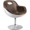 Buy Armchair with armrests - Aviator design - Leather and metal - Tulipa Brown 25622 - in the UK