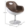 Buy Aviator Style Design Swivel Armchair - Upholstered in PU Brown 25622 in the United Kingdom