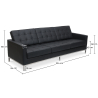 Buy Design Sofa Kanel  (3 seats) - Premium Leather Black 13247 in the United Kingdom