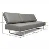 Buy Sofa Bed SQUAR (Convertible) - Faux Leather Grey 14621 - in the UK