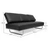 Buy Sofa Bed SQUAR (Convertible) - Premium Leather Black 14622 - prices