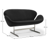 Buy Swin Sofa (2 seats) - Fabric Black 13911 - in the UK