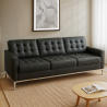 Buy Design Sofa Kanel 3 Seater - Faux Leather Pastel yellow 13246 - prices