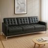 Buy Design Sofa Kanel  (3 seats) - Faux Leather Pastel yellow 13246 - prices