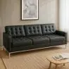 Buy Design Sofa Kanel  (3 seats) - Faux Leather Pastel yellow 13246 - prices