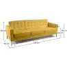Buy Design Sofa Kanel  (3 seats) - Faux Leather Pastel yellow 13246 home delivery