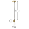 Buy Design hanging lamp - Edison Style Gold 58545 in the United Kingdom