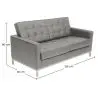 Buy Design Sofa Kanel  (2 seats) - Faux Leather Grey 13242 with a guarantee