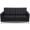 Buy Design Sofa Kanel (2 seats) - Premium Leather Black 13243 - in the UK