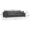 Buy Design Living-room Sofa - 3 seats - Fabric Dark grey 26729 home delivery
