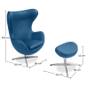 Buy Bold Chair with Ottoman - Faux Leather Dark blue 13658 with a guarantee