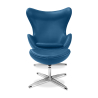 Buy Bold Chair with Ottoman - Faux Leather Dark blue 13658 - in the UK