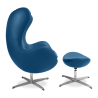 Buy Bold Chair with Ottoman - Faux Leather Dark blue 13658 at MyFaktory