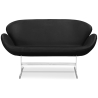Buy Scandinavian design Swin Sofa (2 seats) - Faux Leather Black 13912 - in the UK
