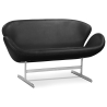 Buy Scandinavian design Swin Sofa (2 seats) - Faux Leather Black 13912 - prices