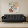 Buy Design Sofa Trendy (3 seats) - Faux Leather Black 13259 - prices