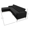 Buy Design Corner Sofa Kanel - Left Angle - 3/4 Seater - Leather Black 15186 - in the UK