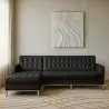Buy Design Corner Sofa Kanel - Left Angle - Premium Leather Black 15186 - prices