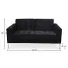 Buy 2 seats Sofa Kanel - Fabric Black 13241 at MyFaktory
