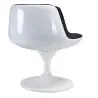 Buy Lounge Chair - White Design Chair - Fabric Upholstery - Brandy Black 13158 in the United Kingdom