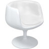 Buy Lounge Chair - White Designer Chair - Upholstered in Leather - Brandy Black 13159 - in the UK