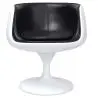 Buy Lounge Chair - White Designer Chair - Upholstered in Leather - Brandy Black 13159 - in the UK