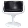 Buy Lounge Chair - White Designer Chair - Upholstered in Leather - Brandy Black 13159 - in the UK
