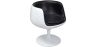Buy Lounge Chair - White Designer Chair - Upholstered in Leather - Brandy Black 13159 - in the UK