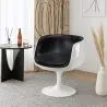 Buy Lounge Chair - White Designer Chair - Upholstered in Leather - Brandy Black 13159 - prices