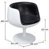 Buy Lounge Chair - White Designer Chair - Upholstered in Leather - Brandy Black 13159 - in the UK