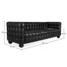 Buy Design Sofa Lukus (3 seats) - Faux Leather Black 13255 - in the UK