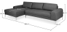 Buy Sofa Corner Design Living-room - 4/5 Seater - Right Angle - Fabric Dark grey 26731 - prices