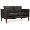 Buy Design Sofa 2332 (2 seats) - Premium Leather Black 13922 - in the UK