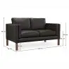 Buy Design Sofa 2332 (2 seats) - Premium Leather Black 13922 - prices