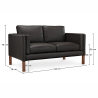 Buy Design Sofa 2332 (2 seats) - Premium Leather Black 13922 - in the UK