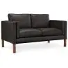 Buy Design Sofa 2332 (2 seats) - Premium Leather Black 13922 at MyFaktory