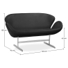 Buy Design Sofa - Swin Sofa (2 seats) - Premium Leather Black 13913 - in the UK