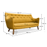 Buy Poet Sofa (3-Seater) Scandinavian design - Fabric Red 54722 in the United Kingdom