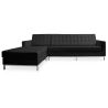 Buy Design Corner Sofa Kanel - Left Angle - Faux Leather Black 15184 - in the UK