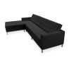 Buy Design Corner Sofa Kanel - Left Angle - Faux Leather Black 15184 in the United Kingdom