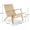 Buy Armchair Boho Bali Style Bukit in Solid Wood Natural wood 57153 in the United Kingdom