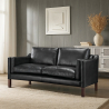 Buy Sofa Scandinavian design Design 2212 - 2 seater - Faux Leather Black 13915 - prices