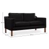 Buy Scandinavian design Design Sofa 2212 (2 seats) - Faux Leather Black 13915 - prices