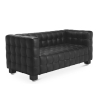 Buy Design Sofa Lukus (2 seats) - Premium Leather Black 13253 - prices