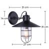 Buy Edison Black Cage Wall Lamp – Carbon Steel Black 50883 in the United Kingdom